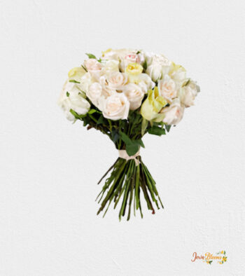 White Roses 1 60 Long Stem White Roses Hand Bouquet