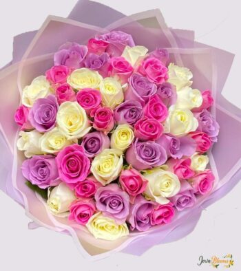 Pink and White Roses Bouquet