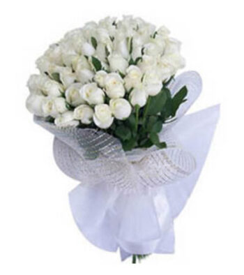 Clarity White Roses Bouquet